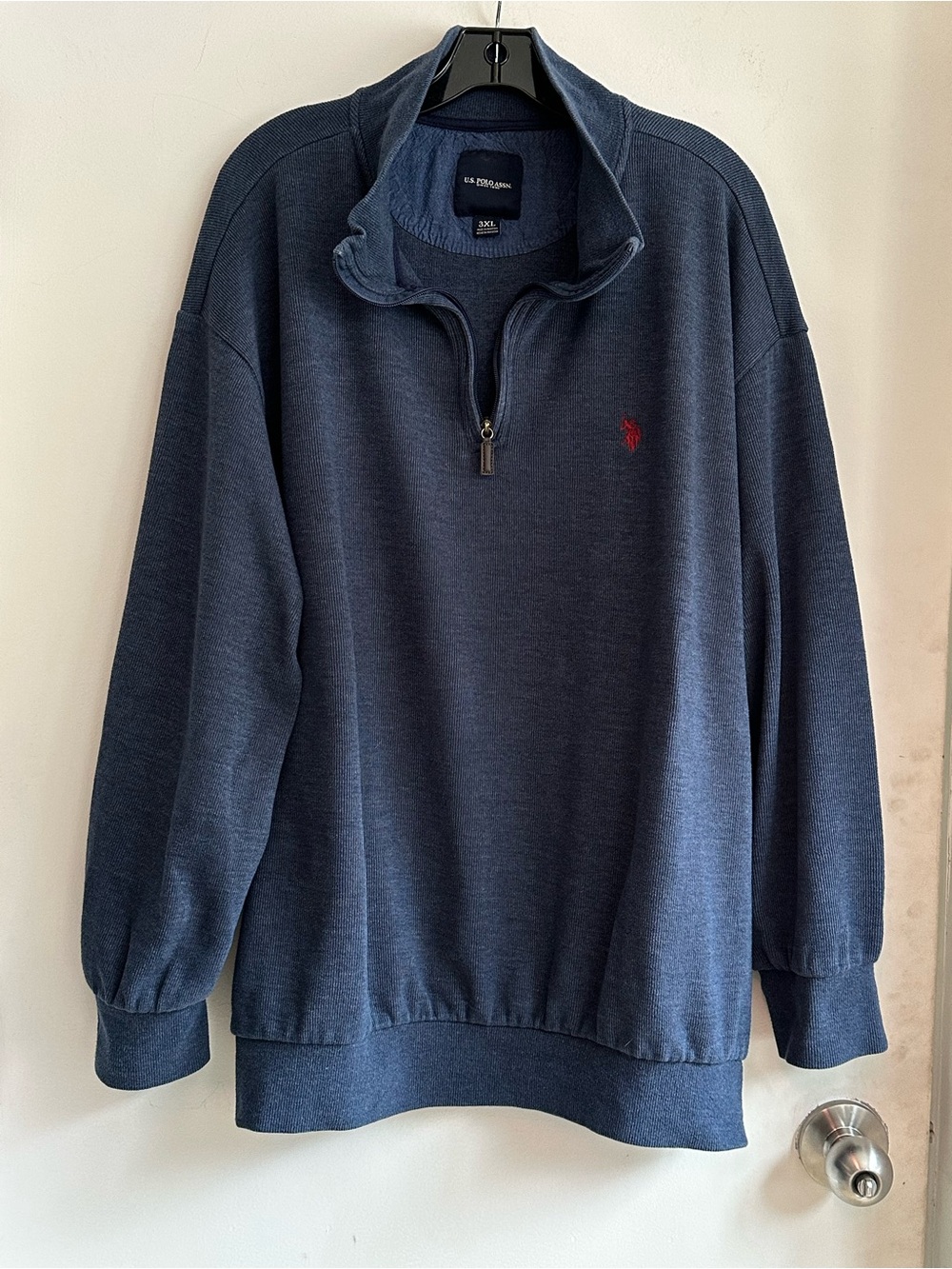 U.S. Polo Assn. Navy Half-Zip Sweater with Red Logo